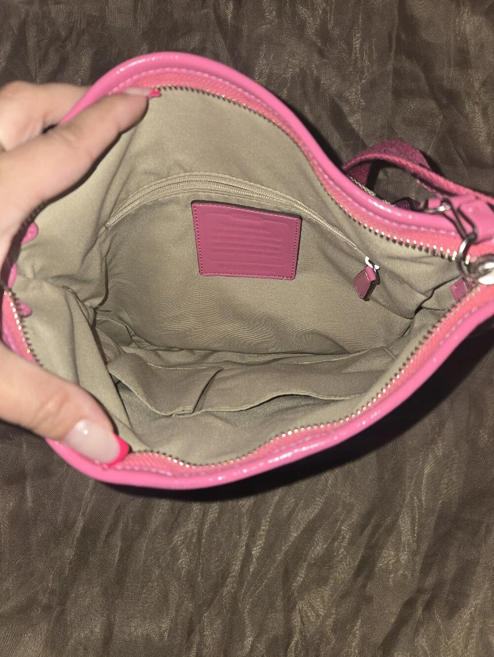Coach Pink Trim Signature Crossbody Bag